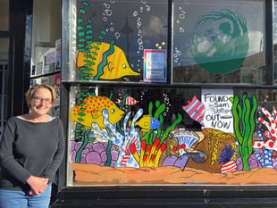 Festive window art inspired by Paddington star's debut novel