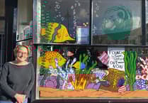 Paddington star's book inspires festive shop art at Okehampton bookshop