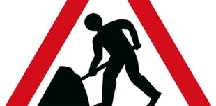Road works causing tailbacks on Tavistock main road