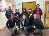 Young farmers team up to play blind drop