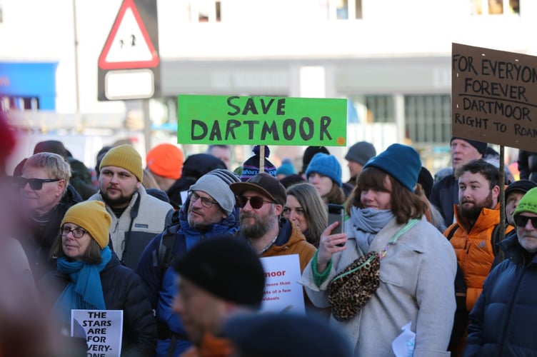 wild camping protest outside Princetown visitor centre on Sunday 11 December 2022