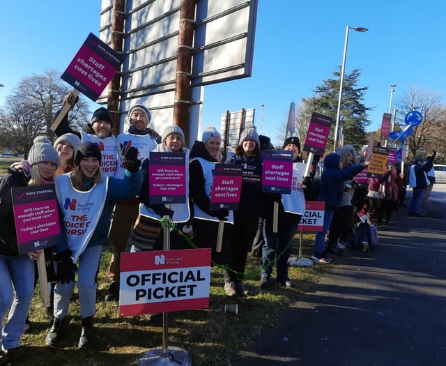 'Emotional' picket line outside Derriford Hospital as nurses walk out