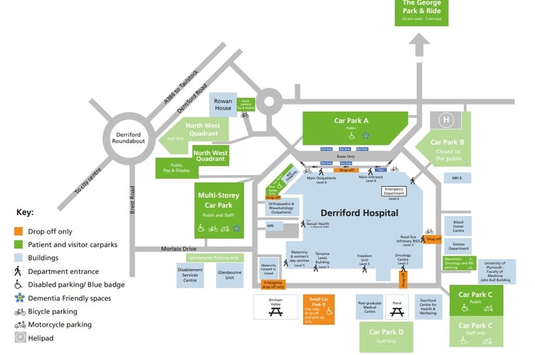 Derriford Hospital parking map 