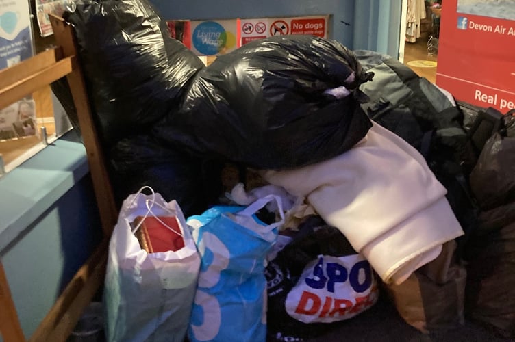 DAA charity donations left outside shop last year.