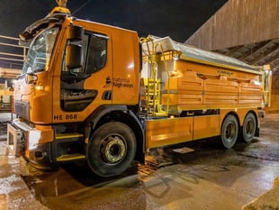 Gritter lorry overturns
