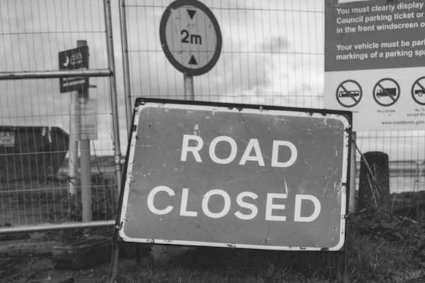 road closed sign