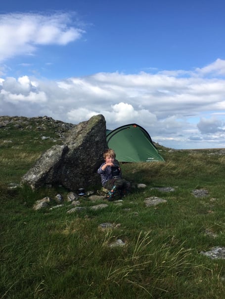 wild camping with child