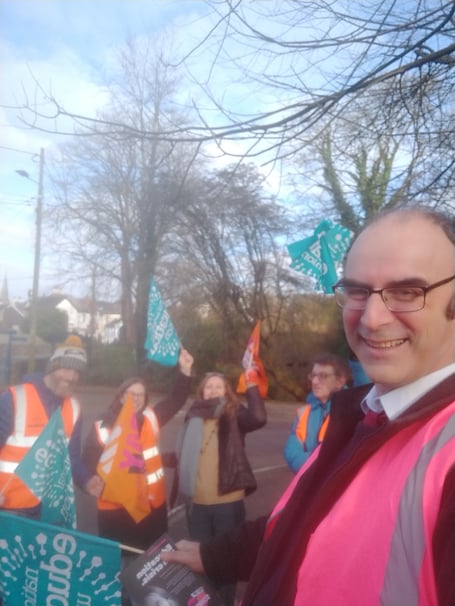 Okehampton College teachers strike picket line
