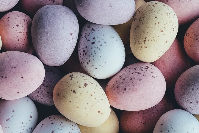Easter eggs stock image