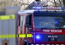 Three crews tackle building fire at Gulworthy