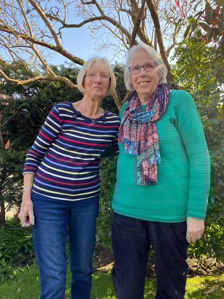 Coronation party organisers Sue Atkinson and Pam Hunter Orchard Close