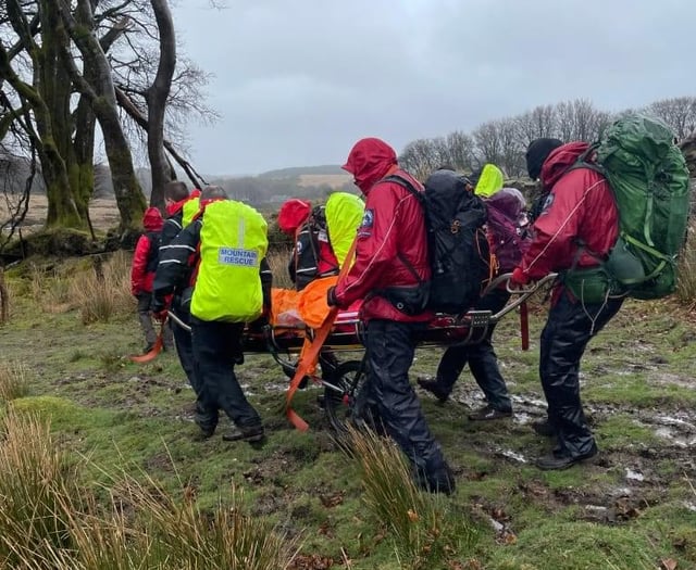 Dartmoor walker rescued in stormy weather by search and rescue team