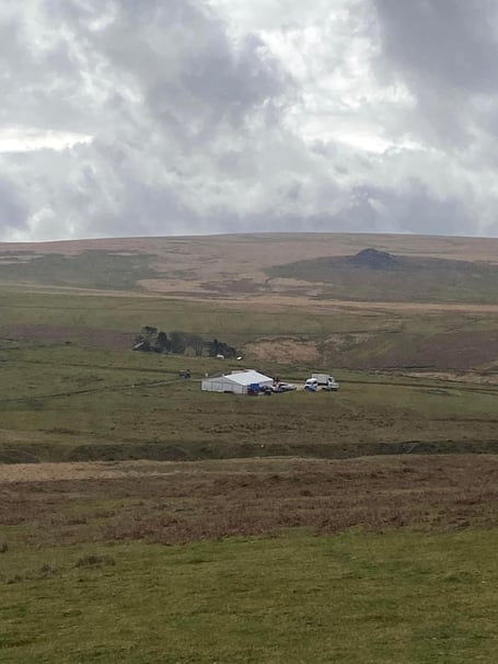 Mystery surrounds a marquee and multiple vehicles at a well-known filming location on SW Dartmoor.