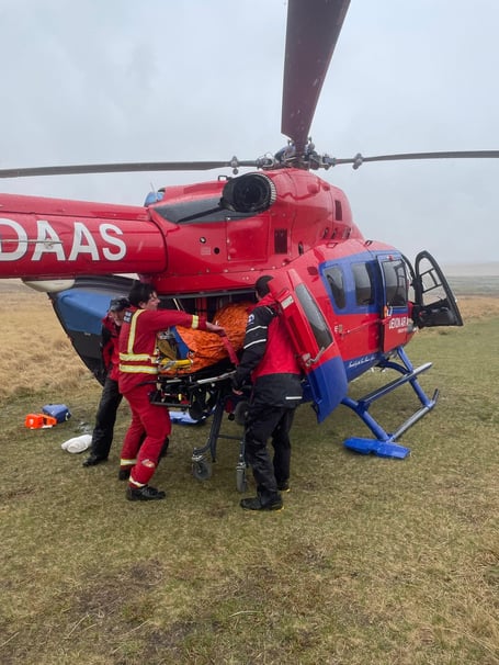 Injured walker rescued from Dartmoor by air ambulance and search and rescue team