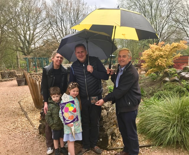Tavistock Sensory Garden Easter Trail winner receives her prize