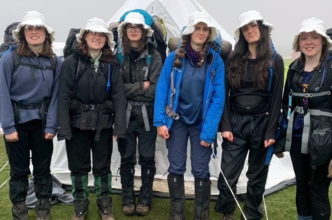 Tavistock District Youth Forum Ten Tors 45 mile team- Katie, Ruby, Izzy H, Issy D, Esther, Darcey
