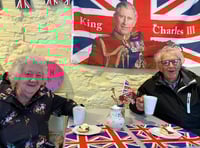 Patriotic couple 's Coronation cream tea 