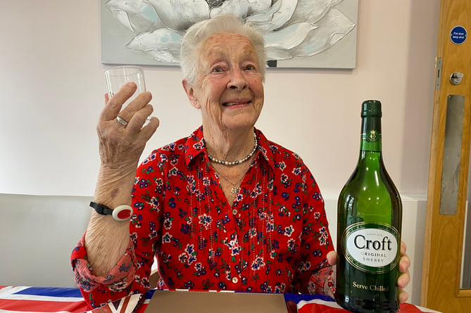 Marie Gunn  celebrating the Coronation at Abbeyfield Housing for Coronation