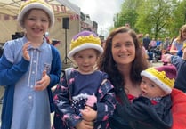 Family fun at Tavistock's Coronation street party today