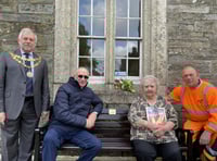 Widow unveils bench in tribute to her husband