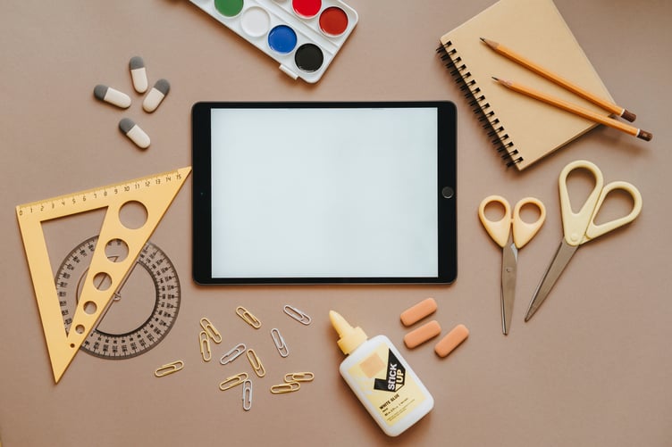 Education, school, arts and crafts stock image