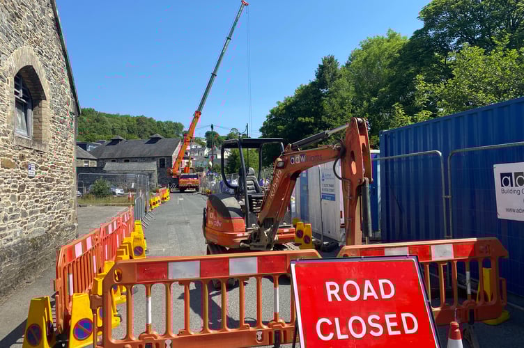 Market Road wall rebuilding in Tavistock