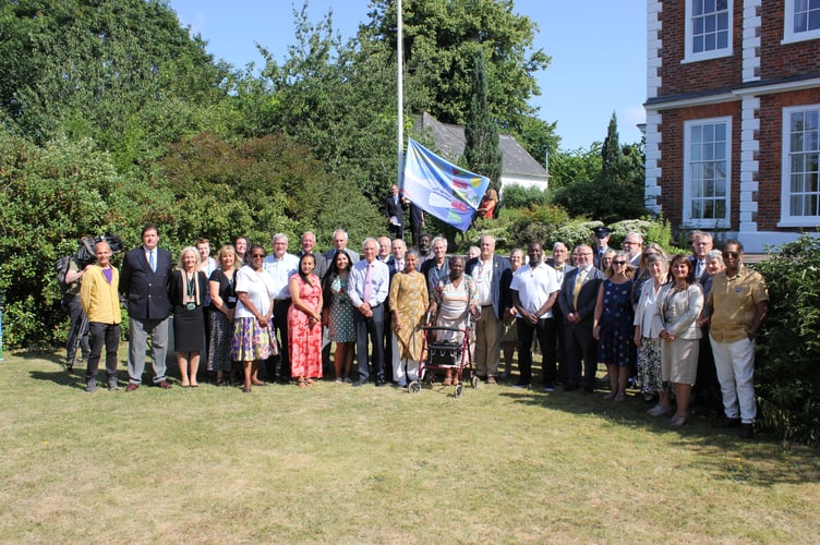 Those who gathered at County Hall for the Windrush Flag Raising ceremony today, Thursday, June 22.