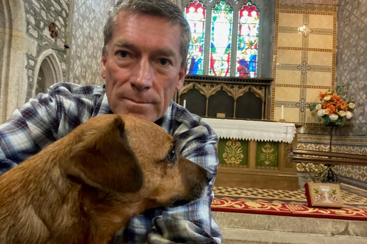 Guy Boswell and his dog Stanley try champing
