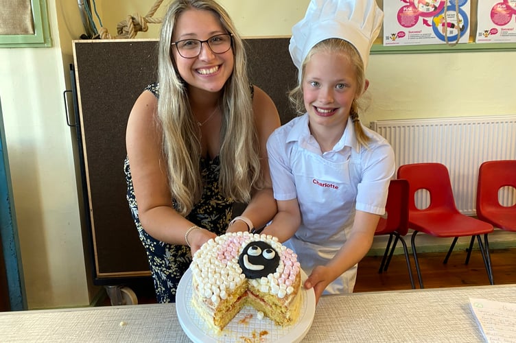 Princetown school bake-off Laura Taverner and winner Charlotte
