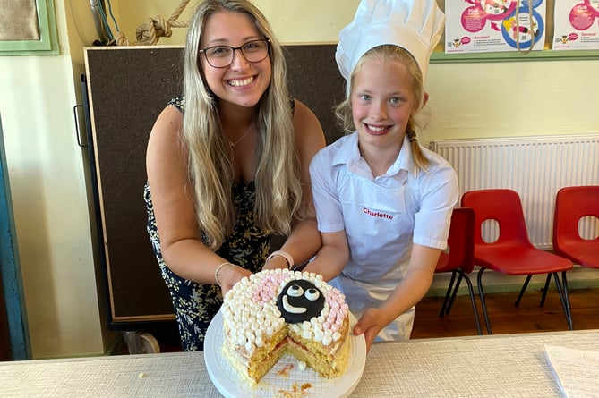 Princetown school bake-off Laura Taverner and winner Charlotte