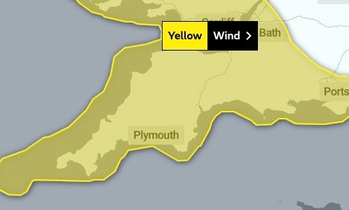 Storm Antoni will bring winds up to 65mph across Devon tomorrow