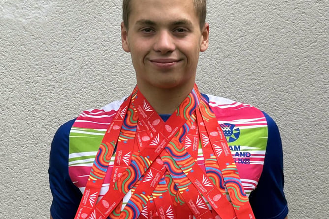 Matthew Ward swimmer Tavistock Commonwealth Youth Games 2023 four golds