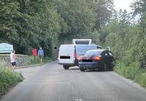 Crash on the road to Lamerton