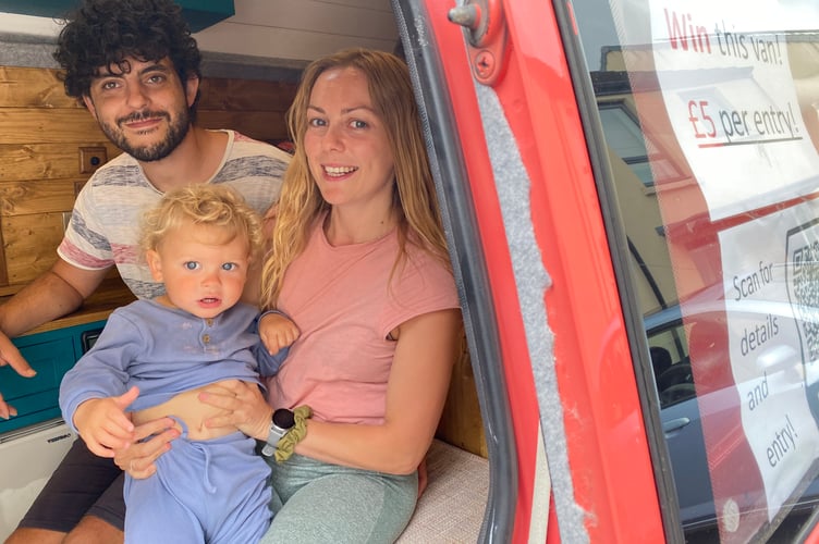 James Fantom and Jess Wilson and Noah campervan prize draw