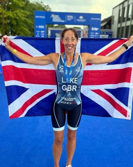 Sam Lake silver at 2023 Aquathlon euros