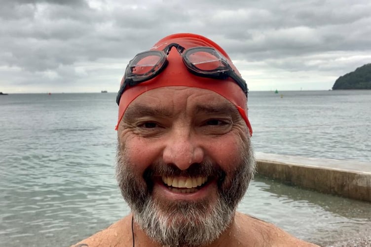 Lee Spencer practising for tomorrow's charity cross-Channel swim.jpg