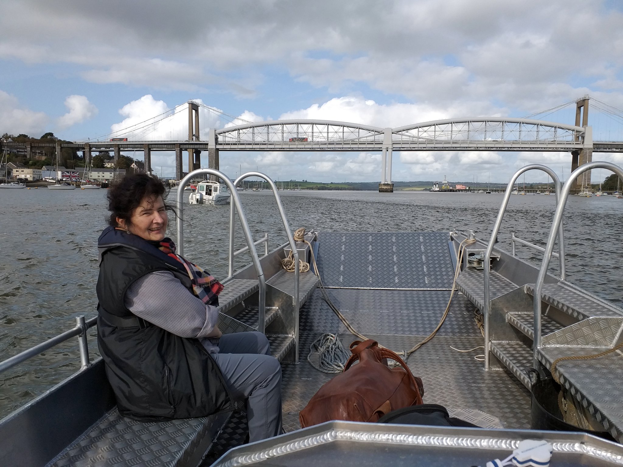 New Calstock ferry on the river
