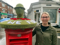 Tavistock heads turn at Remembrance post box topper