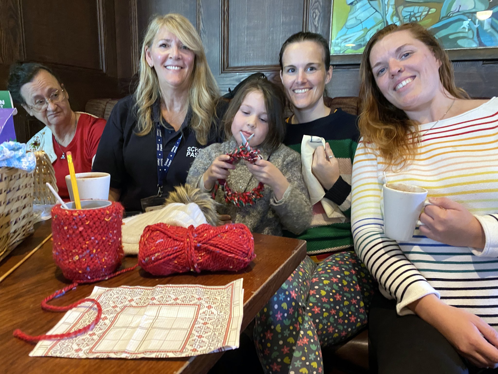 Knitting and chatting for charity