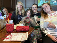 Knitting and chatting for charity