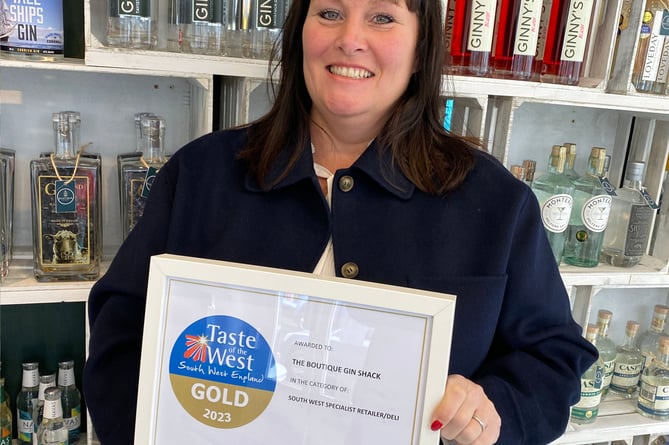 Melanie's Gin Boutique shop in Tavistock is an award winner.