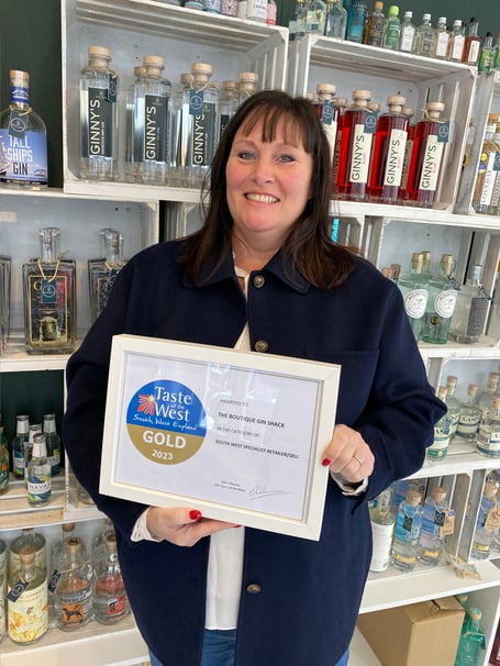 Melanie's Gin Boutique shop in Tavistock is an award winner.