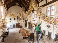 Cotehele garland featuring 30,000 dried flowers is open to the public 