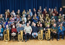 Stannary Brass Band stage Christmas concert