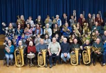 Stannary Brass Band stage Christmas concert