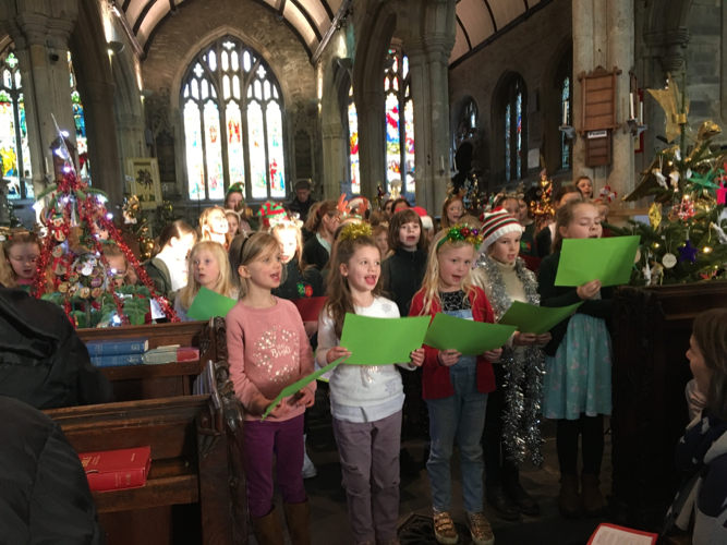 St Rumon's School children singing at the festival