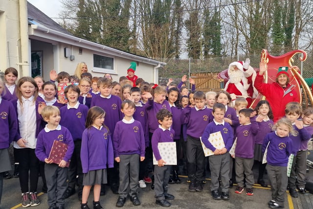 Santa drops by at Mary Tavy school