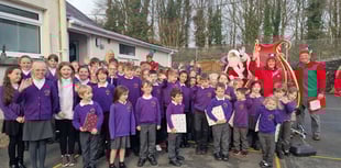 Santa drops by at Mary Tavy school