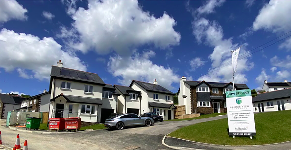 The part-built Bridge View development in Church Lane, Calstock – affordable homes were promised but have failed to materialise