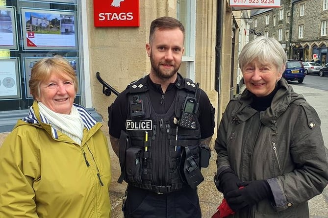Inspector Beards of W Devon police out meeting the public in Tavistock